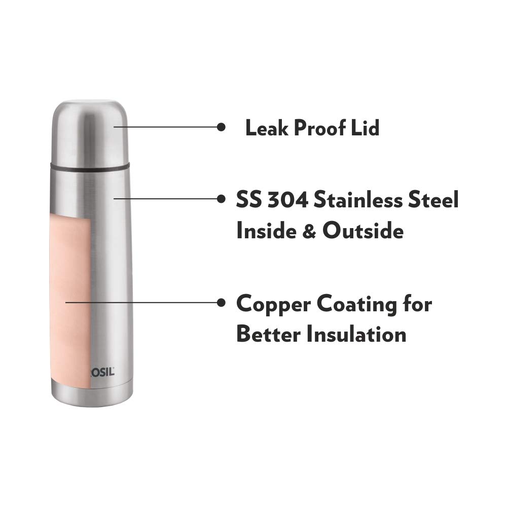 Borosil Hydra Thermo 500 ml Stainless Steel Water Bottle